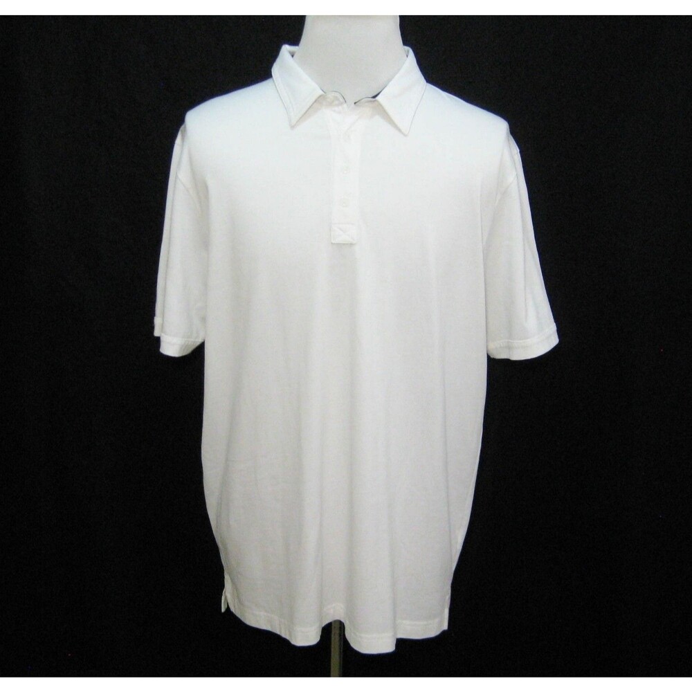 Travis Mathew White Polo Golf Shirt Mens Size XL Short Sleeve Cotton Blend Top